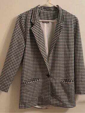 Savannah Black & White Gingham Blazer